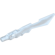 Lego Weapon Sword with Jagged Edges and Marbled White Pattern / Trans-Medium Blue