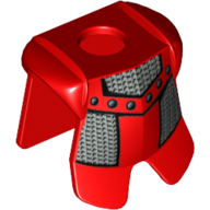 Lego Minifig Neckwear Armor Breastplate with Leg Protection, Adric/Kentis Chain Mail Print / Red