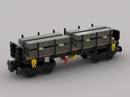 Flat freight wagon (Flachwagen) Typ Rmms from the German railways with load.