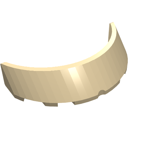 Lego Windscreen 3 x 6 x 1 Curved with 2 Circular Stud Holders in Bottom / Tan