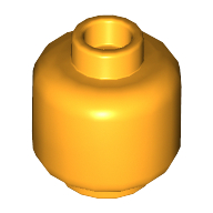 Lego Minifig Head [Plain] [Hollow Stud] / Bright Light Orange