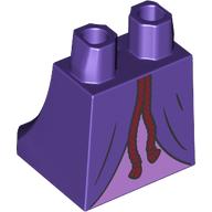 Lego Hips and Legs Under Dress/Robe with Lavender Under Dress, Dark Red Robe print / Dark Purple