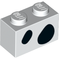 Lego Brick 1 x 2 with Black Dalmatian Spot print / White