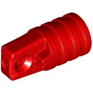 Hinge Cylinder 1 x 2 Locking with 1 Finger and Axle Hole On Ends [No Side Slots] / Red