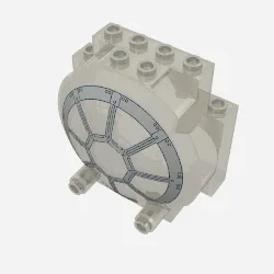 Windscreen 3 x 6 x 5 Bubble with Studs on Top with Octagonal Light Gray Lines Print / Trans-Brown