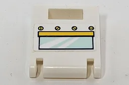 Container, Box 2 x 2 x 2 Door with Slot with Oven Window with Light Aqua Glass, Yellow Handle and Knobs Pattern (Sticker) - Set 41393