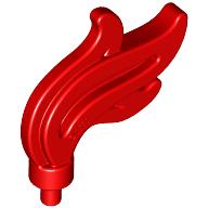 Lego Flame / Headwear Accessory Plume / Feather, Triple Point / Red
