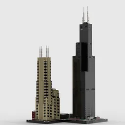 Franklin Center and Sears Tower at 1/650th Scale