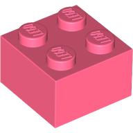 Lego Brick 2 x 2 / Coral