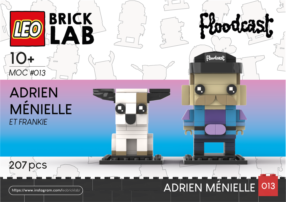 Lego Adrien Ménielle & Frankie - Floodcast - BrickHeadz Custom MOC
