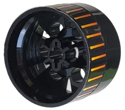Wheel 20 x 30 Technic with 28 Lines with Orange to Yellow Gradient Pattern (Sticker) - Sets 6580 / 6582
