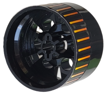 Lego Wheel 20 x 30 Technic with 28 Lines with Orange to Yellow Gradient Pattern (Sticker) - Sets 6580 / 6582