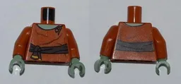 Torso SW Dark Brown Waist Sash, Sand Green Neck Pattern / Dark Orange Arms / Sand Green Hands