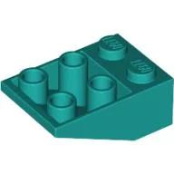 Brick Sloped Inverted 33° 3 x 2, No Connections between Studs, Ovoid Bottom Pin / Dark Turquoise