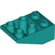 Lego Brick Sloped Inverted 33° 3 x 2, No Connections between Studs, Ovoid Bottom Pin / Dark Turquoise