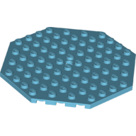 Lego Plate Special 10 x 10 Octagonal with Hole / Medium Azure