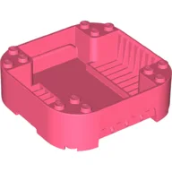 Pod, Square Rounded Corners, Back, 8 x 8 x 2, Corner Studs, and Recessed Slots / Coral