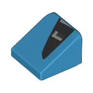 Brick Sloped 30° 1 x 1 x 2/3 with Black Air Vent Print / Dark Azure