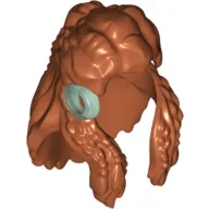 Hair Long Braided Front, Loose Back with Trans-Light Blue Ring Pattern / Dark Orange
