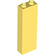 Lego Brick 1 x 2 x 5 with Hollow Studs / Bright Light Yellow