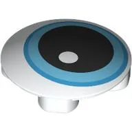 Plate Round 2 x 2 with Rounded Bottom with Eye, Dark Azure/Medium Azure Pupil, Black Iris Print