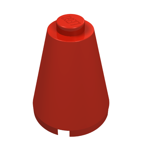 Lego Cone 2 x 2 x 2, Solid Stud / Red