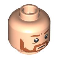 Lego Minifig Head Ron Weasley, Dark Orange Eyebrows, Beard / Water Stains print / Light Nougat