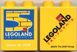 Duplo, Brick 1 x 2 x 2 with LEGOLAND California 5th Birthday Pattern