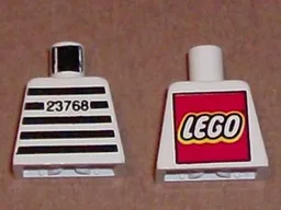 Torso Jail Stripes with Number 23768 Pattern - LEGO Logo on Back