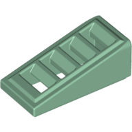 Lego Brick Sloped 18° 2 x 1 x 2/3 with 4 Slots / Grate / Sand Green