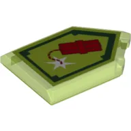 Tile Special 2 x 3 Pentagonal with Nexo Power Shield Print - Dynamighty / Trans-Bright Green