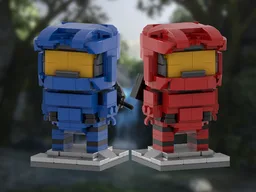 Red/Blue Halo Spartan Brickheads