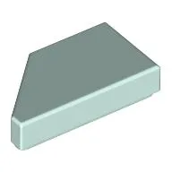 Tile 1 x 2 with Stud Notch Right / Light Aqua