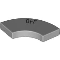 Lego Tile 2 x 2 Curved, Macaroni with 'OFF' print