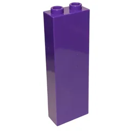 Brick 1 x 2 x 5 with Blocked Open Studs and Bottom Stud Holder with Asymmetric Ridges / Dark Purple