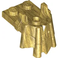 Plate Special 2 x 2 with Curved Minifig Head Holder / Pearl Gold