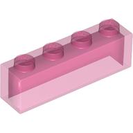 Lego Brick 1 x 4 without Bottom Tubes / Trans-Dark Pink