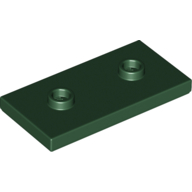 Lego Plate Special 2 x 4 with Groove and Two Center Studs (Jumper) / Dark Green