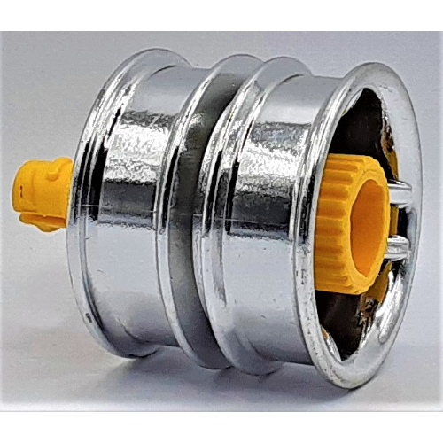 Lego Duplo Toolo Wheel with Action Wheeler Screw / Chrome Silver