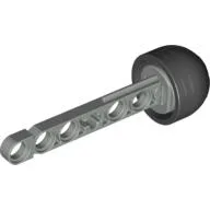 Projectile, Technic Competition Arrow, Beam Shaft with Solid Black Rubber End / Light Gray
