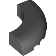 Lego Brick Round Corner 5 x 5 x 1 Curved, Bottom Cut Outs, No Studs, 7 Bottom Tubes / Dark Bluish Gray