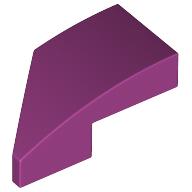 Lego Brick Wedged, Curved 2 x 1 with Stud Notch Right / Magenta