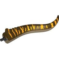 Lego Animal Body Part, Dinosaur, Spinosaurus Tail with Dark Tan Underside, Bright Light Orange Markings print / Dark Brown