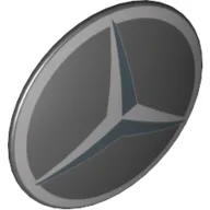 Shield Round Bowed with Mercedes-Benz Logo / Black