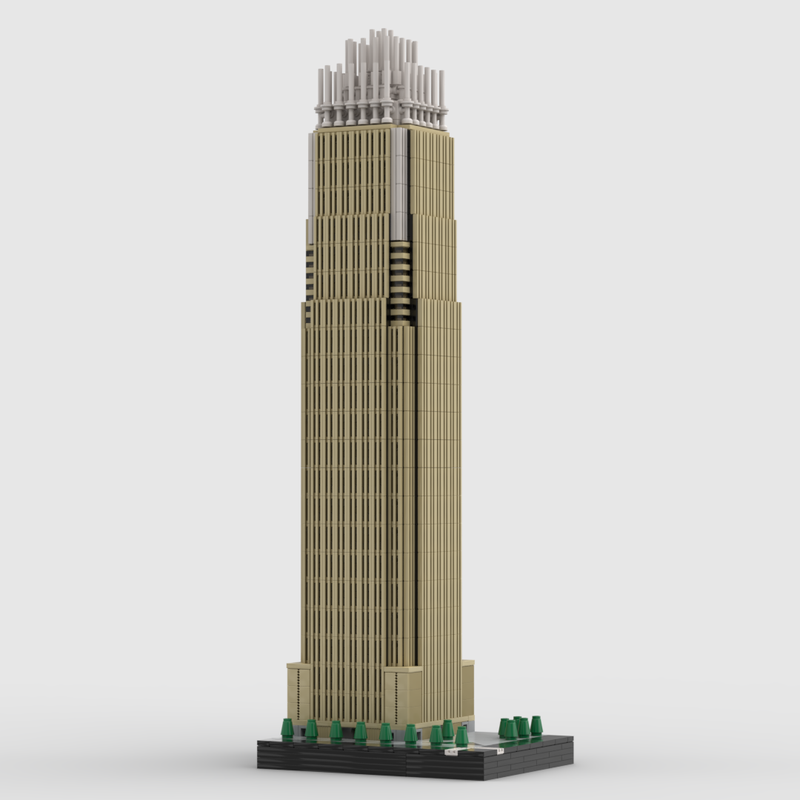 Lego Bank of America Corporate Center at 1/650th Scale