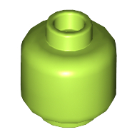 Lego Minifig Head [Plain] [Hollow Stud] / Lime