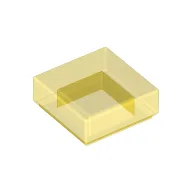Tile 1 x 1 with Groove / Trans-Yellow
