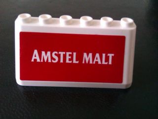 Lego Windscreen 2 x 6 x 2 with 'AMSTEL MALT' on Red Background Pattern (Sticker) - Set 880002-2 (in Combination with Sets 3308 / 3309)
