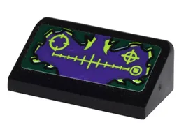 Slope 30 1 x 2 x 2/3 with Targets on Dark Green and Purple Background Pattern (Sticker) - Set 9443
