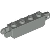 Lego Hinge Brick 1 x 4 Locking with 1 Finger Vertical End and 2 Fingers Vertical End, 9 Teeth / Light Gray